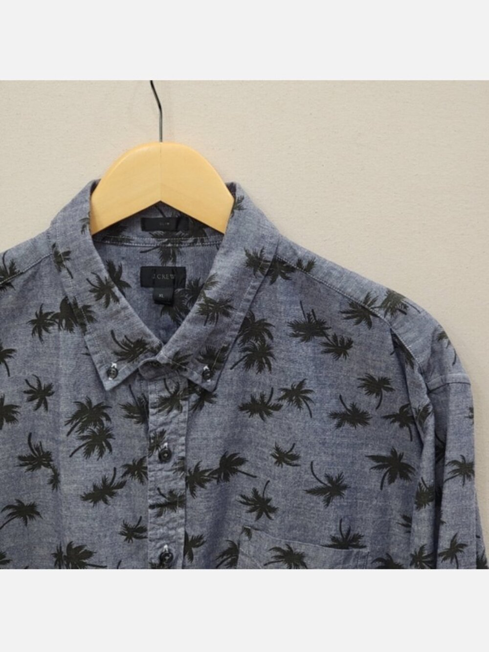 J. Crew Palm Patterned Slim Fit Buttton Down XL